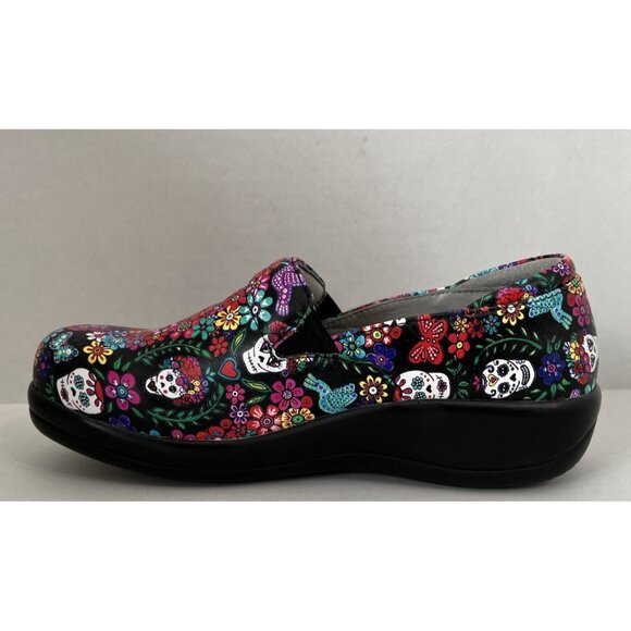 Alegria Women's Shoes Size 37 US 7 Floral Sugar Skull Ofrenda Kel-7574 Clogs - Picture 6 of 10